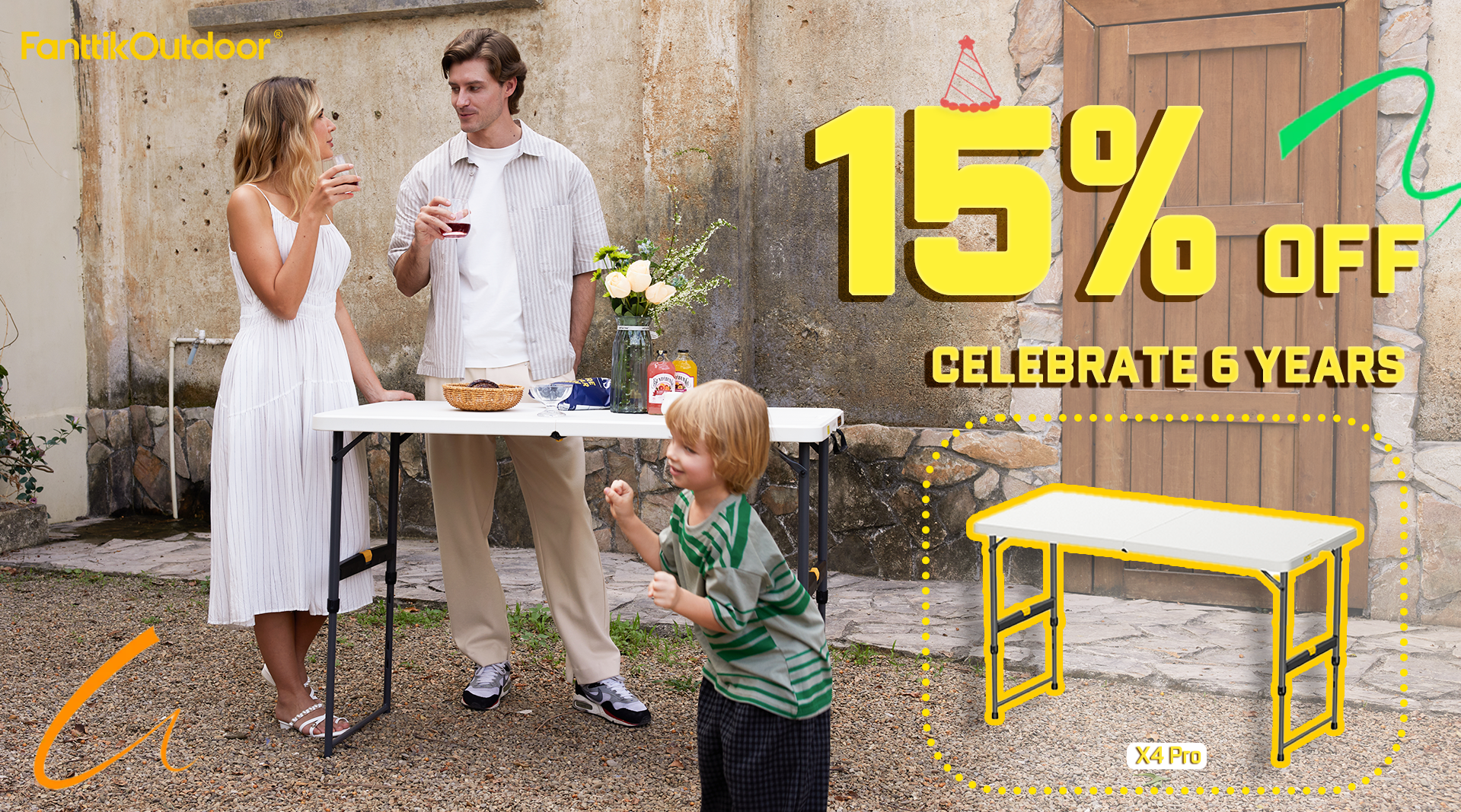 Amazon.com: FanttikOutdoor Folding Table 4 Foot, Effortless Quick